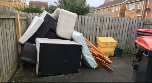 Bulky items left outside for collection